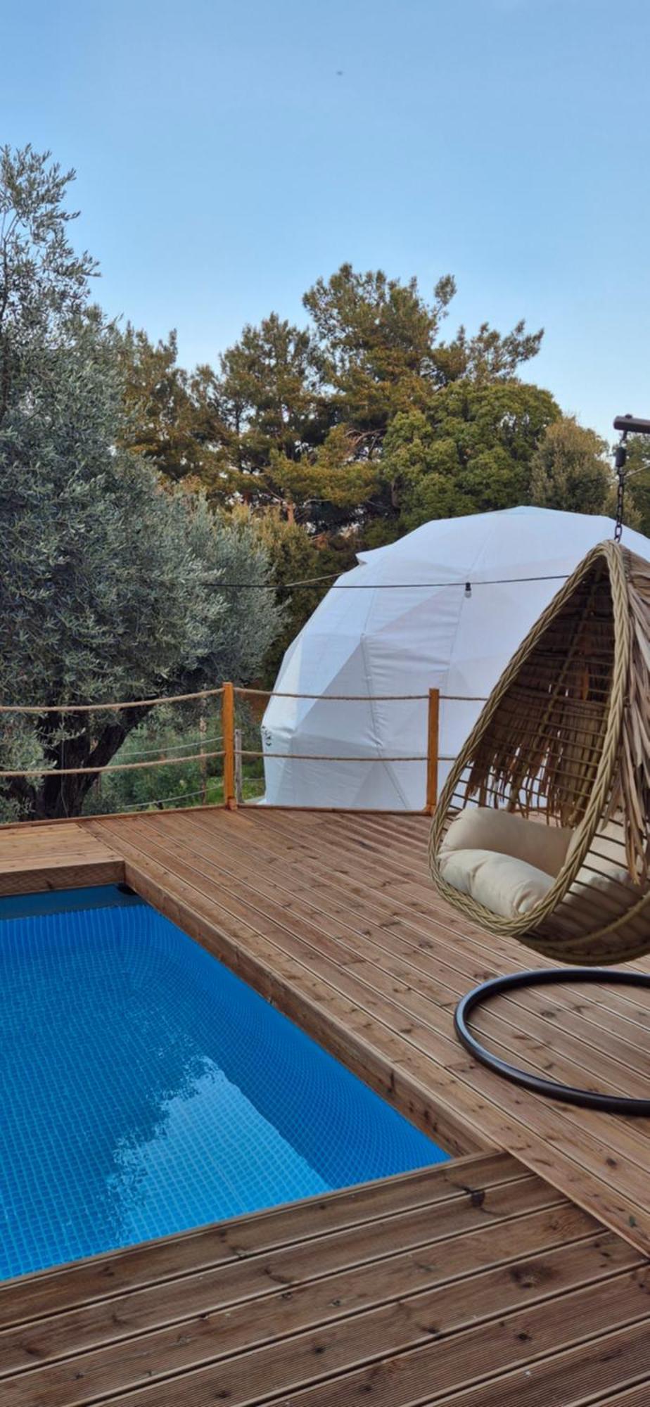 Luxury Dome Tents Ikaria Ap'Esso2 Raches  Buitenkant foto